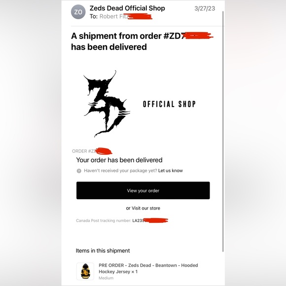 Zeds Dead Beantown Boston Hooded Jersey (Medium NWT) - Picture 7 of 7